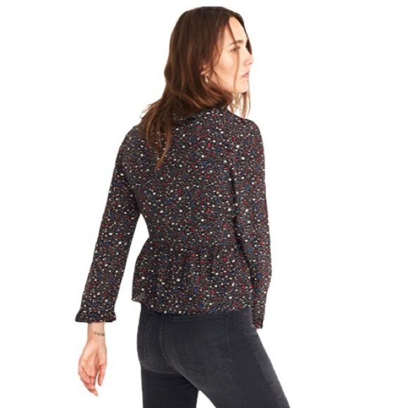 Madewell Silk Blouse Starry Night Size XS - Picture 4 of 15